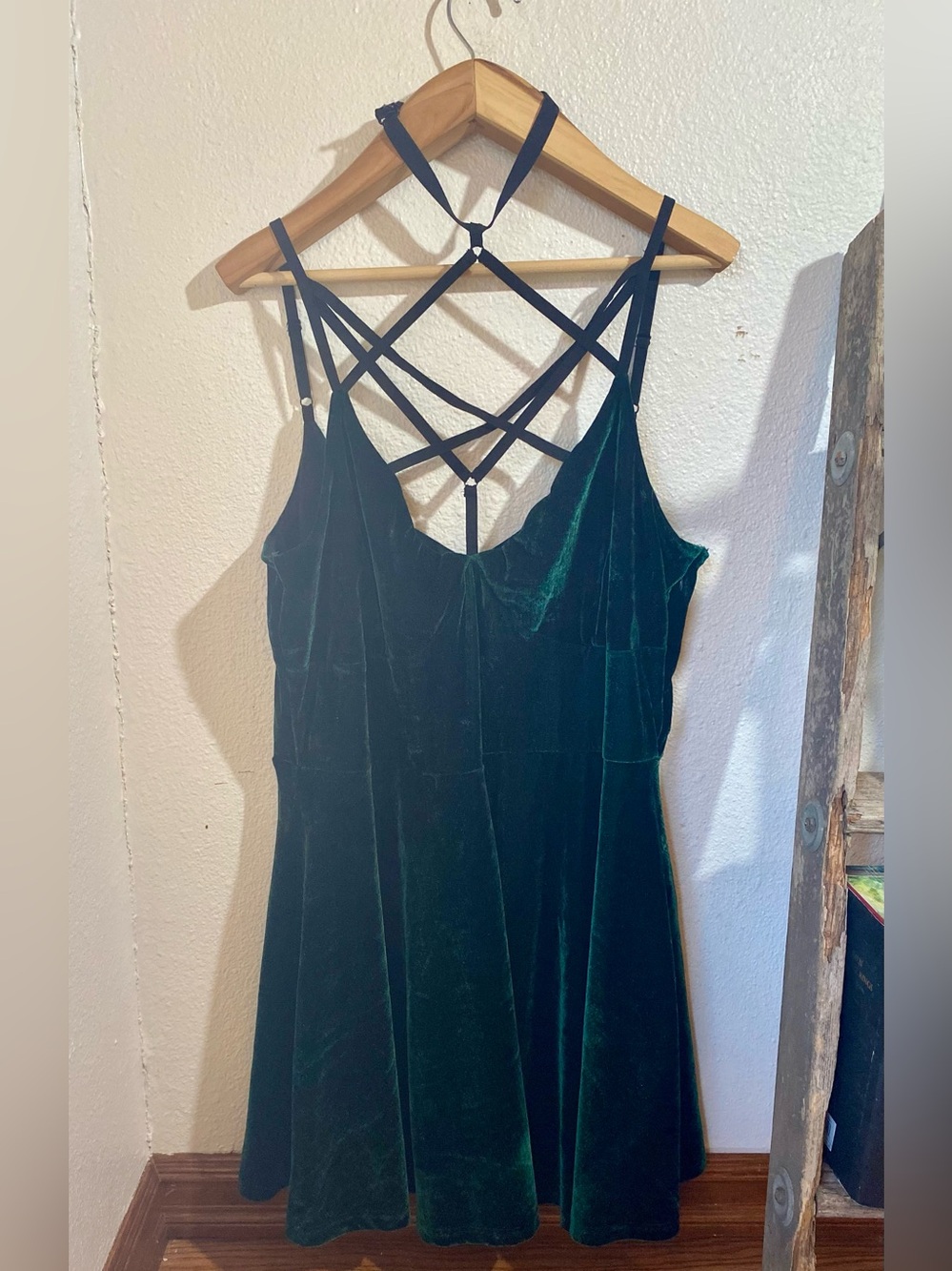 Killstar Magica Skater Dress with Hexagram Strap in Velvet Emerald Plus Size 4X - Picture 3 of 16